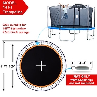 Bzzter Trampoline Replacement Mat,Fits 14ft Round Frame,with 72 80 84
