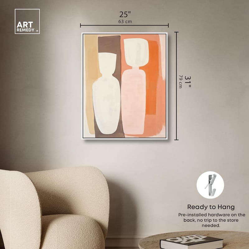 Pink Meets Clay I Canvas by Art Remedy