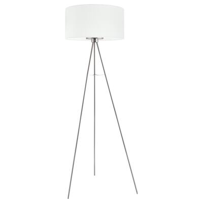 Eglo Fondachelli 1-Light Matte Nickel Floor Lamp with White Fabric