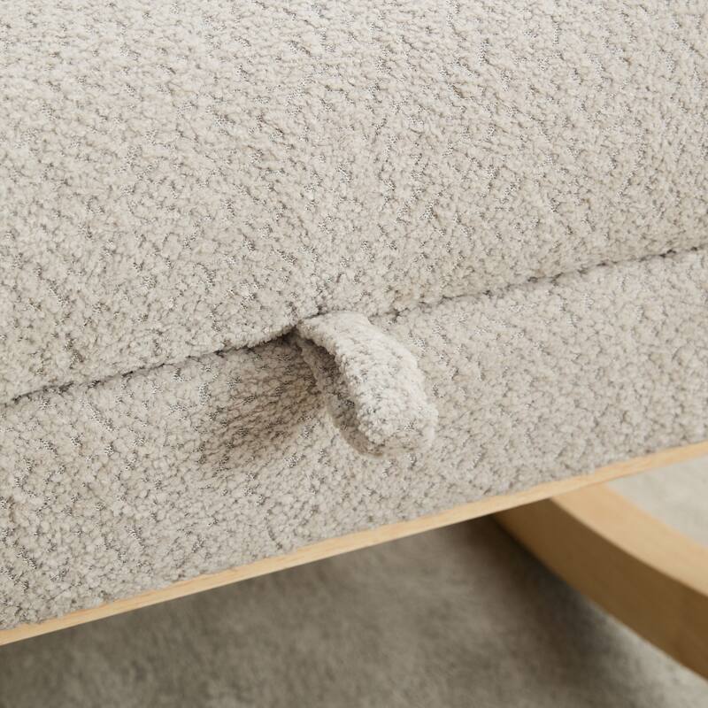 25.4" Boucle Rocking Chair with Footrest