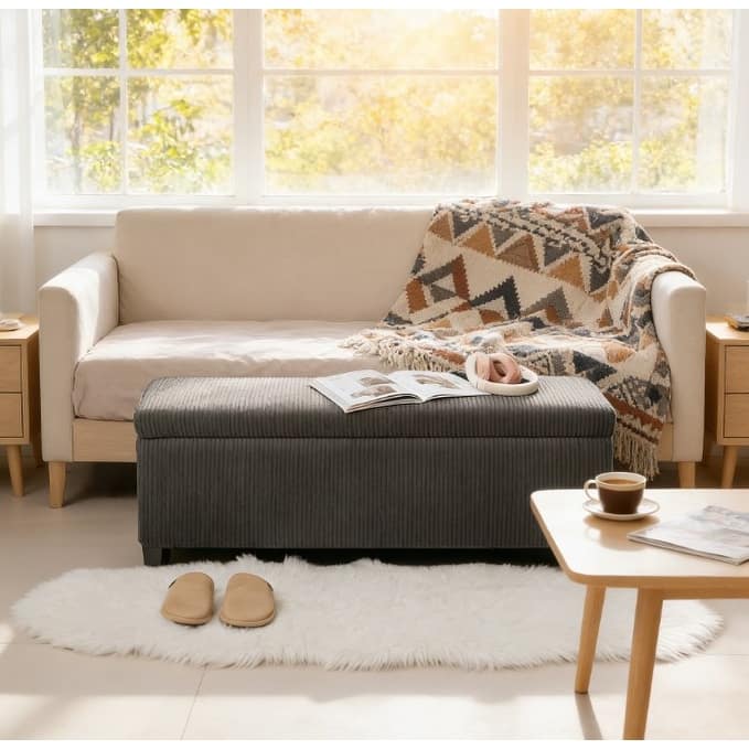 End of Bed Bench for Your Home,Ottoman Bench with Storage, Lid, Legs