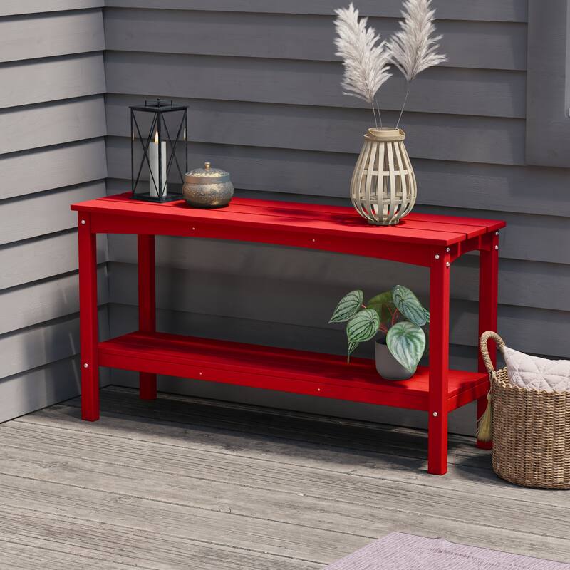 Laguna Hdpe All Weather Outdoor Patio Two Shelf Table