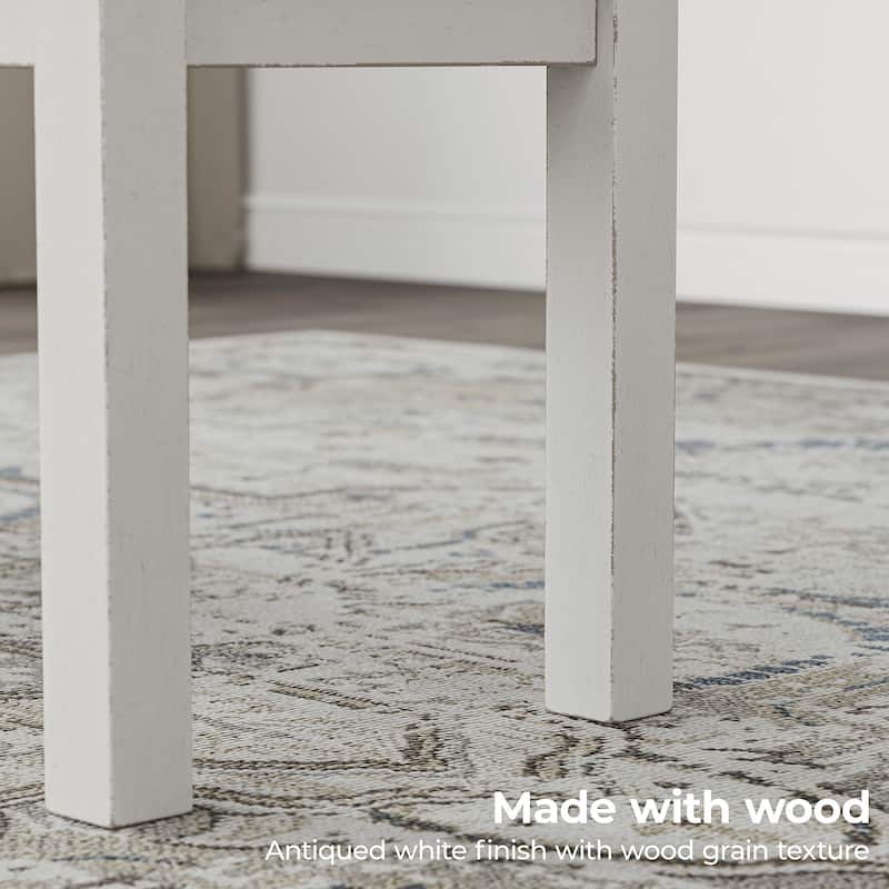 Signature Design by Ashley Robbinsdale Antique White/Gray Large Upholstered Dining Bench - 48.75" W x 17.25" D x 19.25" H