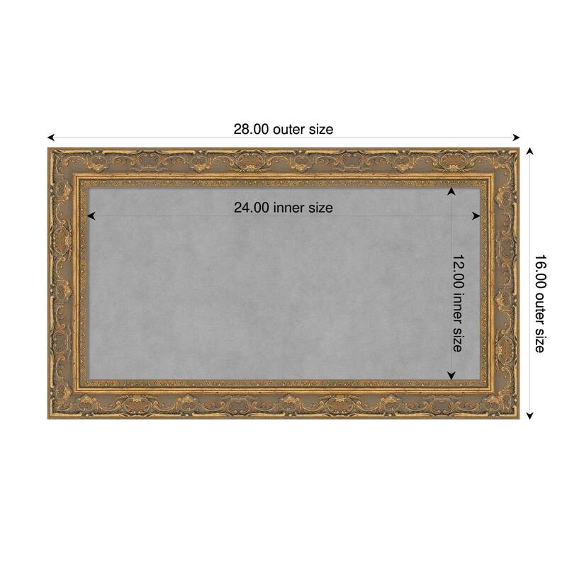 Amanti Art Filigree Gloss Black Framed - 28 x 16 in - Filigree Gold