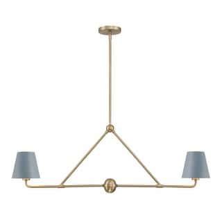 Xavier 2 Light Vibrant Gold and Blue Chandelier - 42"W x 15"H x 6"D