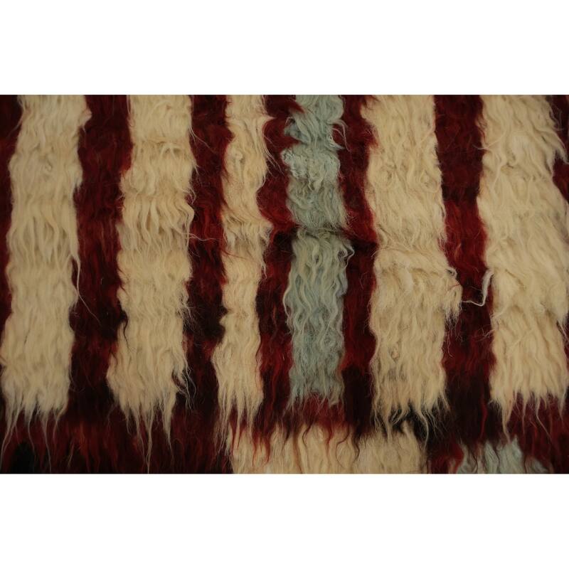 Hand Knotted Oriental 100% Wool Carpet Modern Tribal Beige & Ivories Moroccan Area Rug - 9' 2'' X 6' 0''