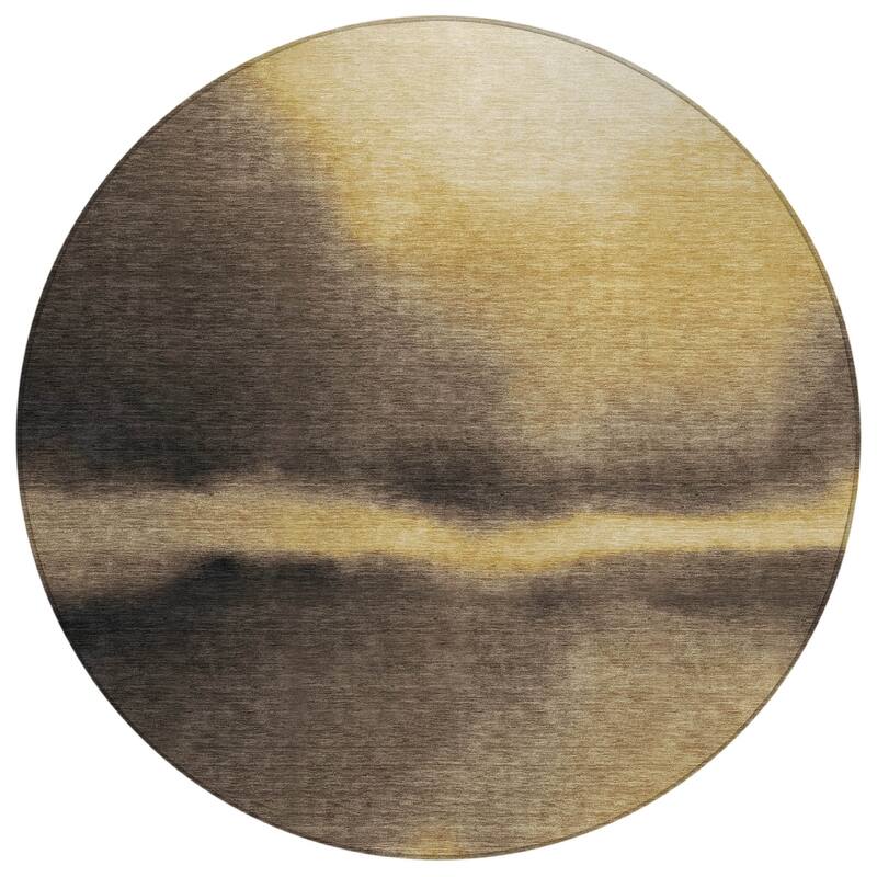 Machine Washable Indoor/ Outdoor Modern Landscape Chantille Rug