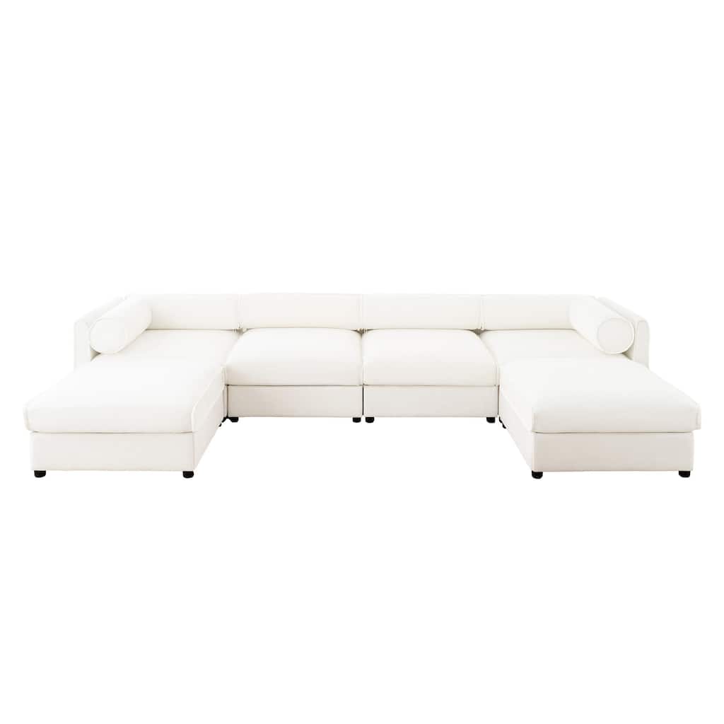 U Shaped Convertible Modular Sectional Sofa Deep Seat Storage Couch