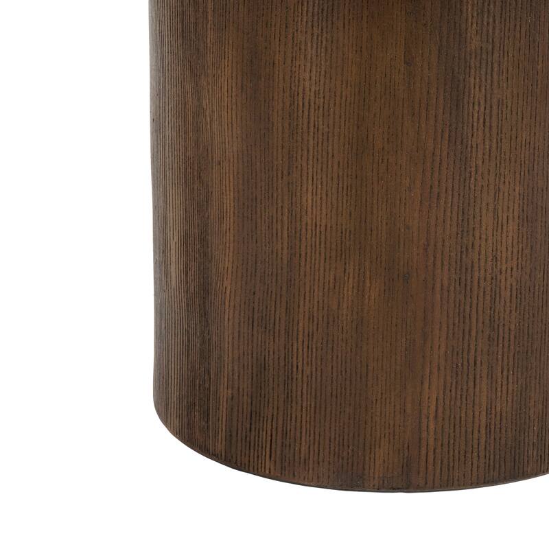 MGO Side table [Antique white top +Natural wood frame]