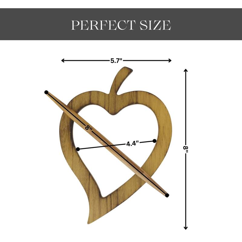 Set of 2 Wooden Heart Tieback Fjord Big Size - 8"L x 5.7"W x 0.8"D