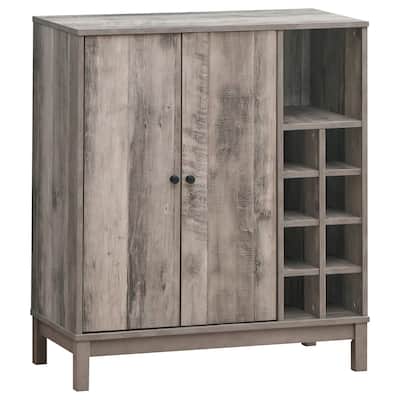 Cheyenne Weathered Acacia 2-door Home Bar Wine Cabinet