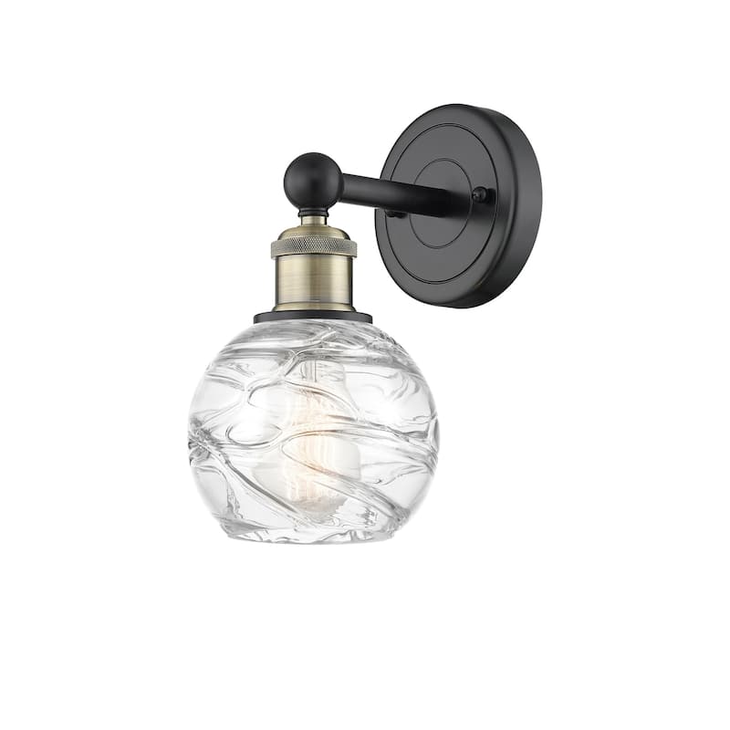 Innovations Lighting 616-1W-11-6 Athens Deco Swirl Sconce Athens Deco - Black Antique Brass / Clear Deco Swirl