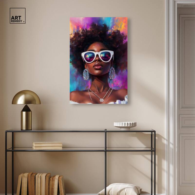 Bold Colorful Curls Canvas by Art Remedy, Gallery Wrapped