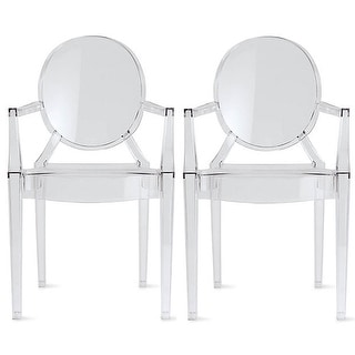 2xhome Set of Two (2)  Clear Modern Ghost Dining C