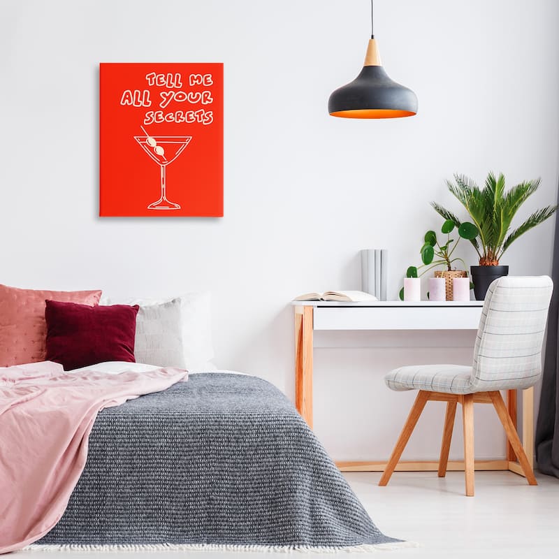 Stupell Tell Me Your Secrets Cocktail Canvas Wall Art Design By House of Lulu
