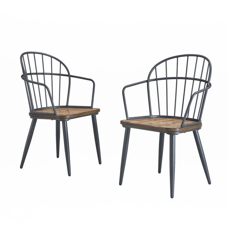 Indoor Dining Chair With Metal Legs (Set of 2) - Black