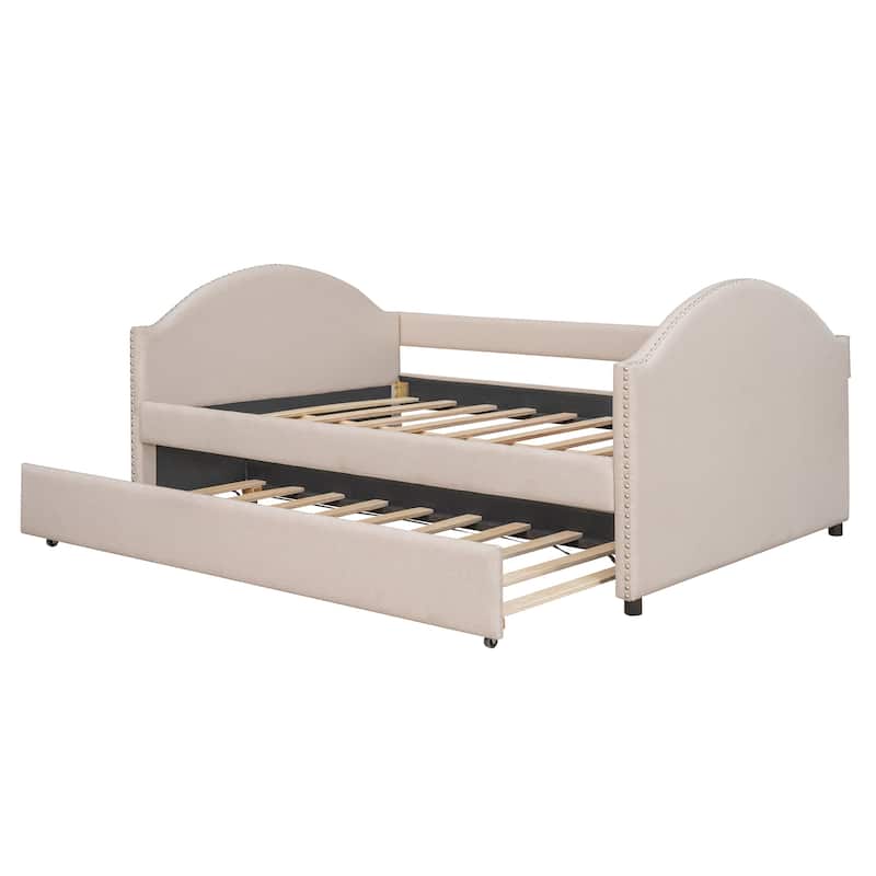 Upholstered Daybed with Twin Size Trundle