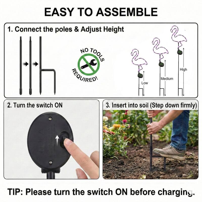 Outdoor Solar Powered Led Decorative Garden Stake Light - 2 Pack Pink Flamingo - 2 Pack