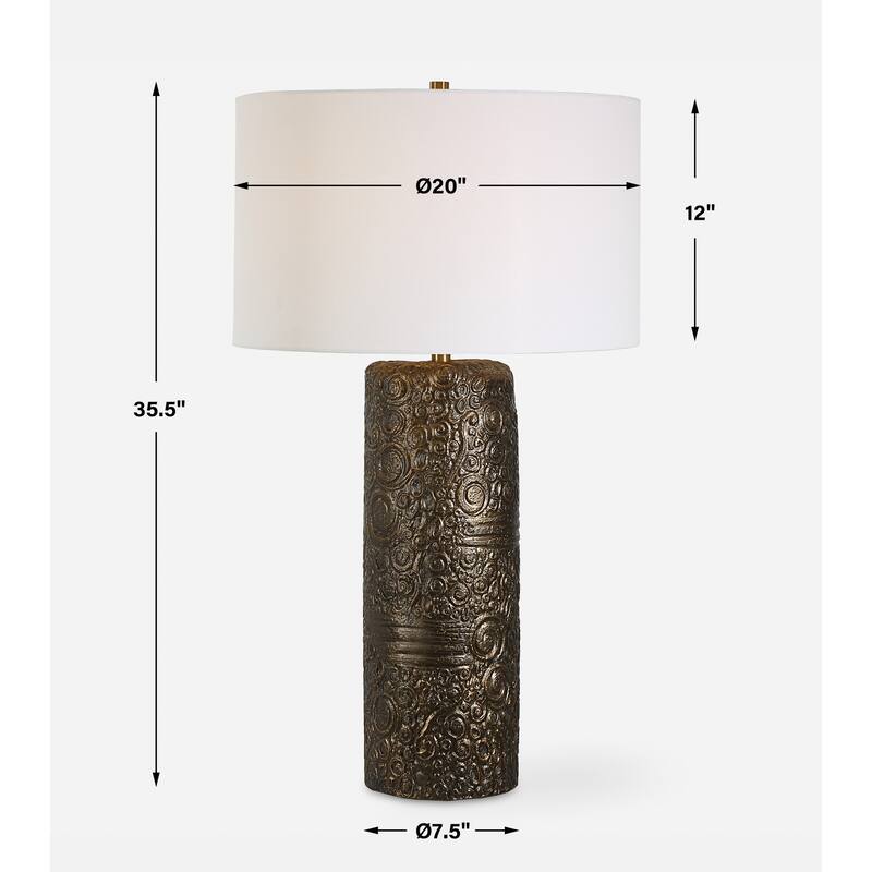 Uttermost Malaga Brass Table Lamp - 35.5" H X 20" W X 20" D