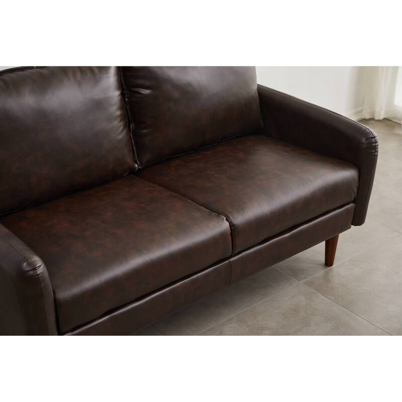 Faux leather 58'' Square Arm Loveseat