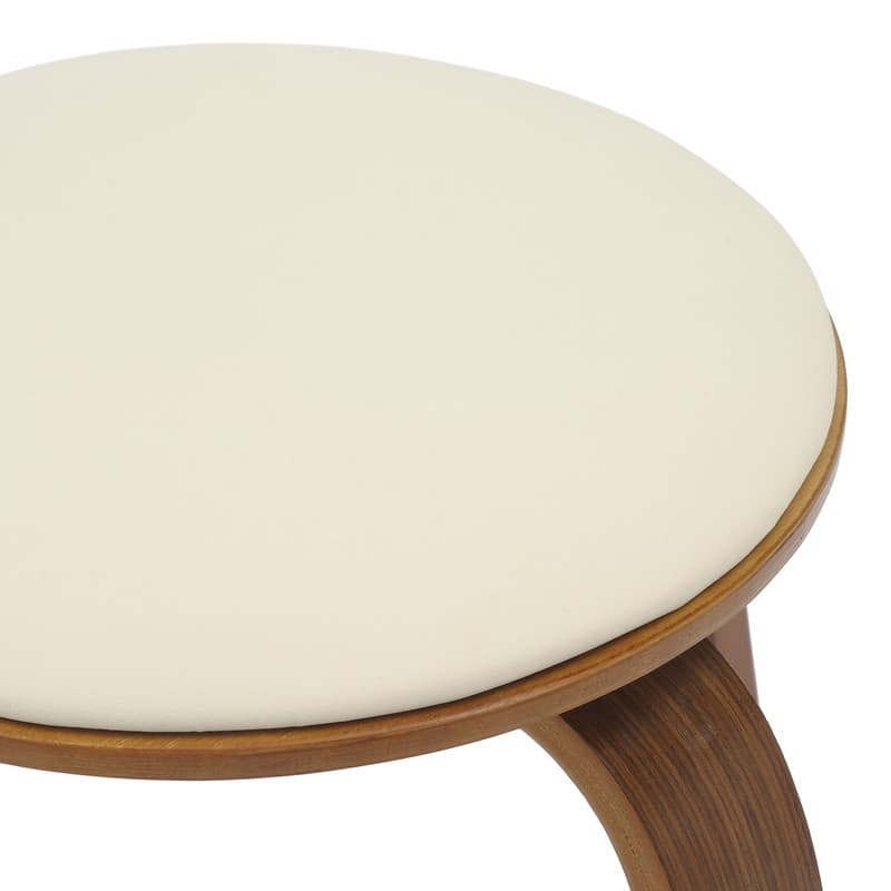 Pelya Minimalist Modern Round Counter Stool with Leather Seat & Poplar Wood Frame 360° Swivel Kitchen Bar Stool