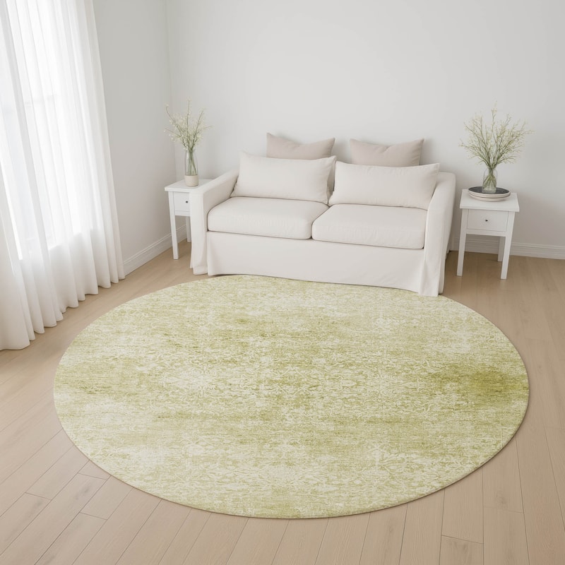Premium Washable Super Soft Vintage Traditional Mayfield Rug - Wheat - 8' x 8'
