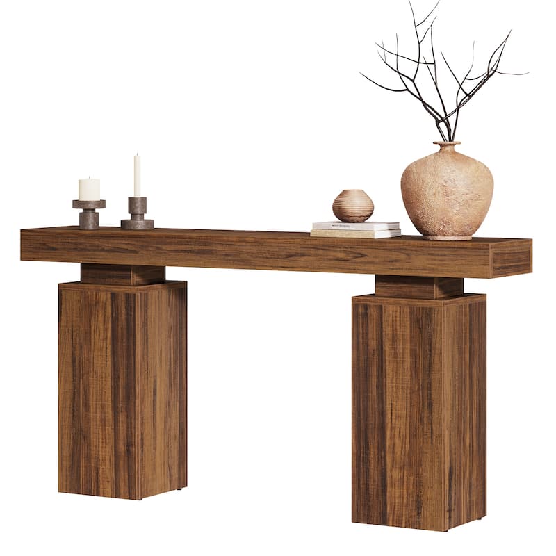 63-Inch Console Table, Wooden Entryway Table, Long Sofa Table for Hallway, Living Room, Foyer, Entrance