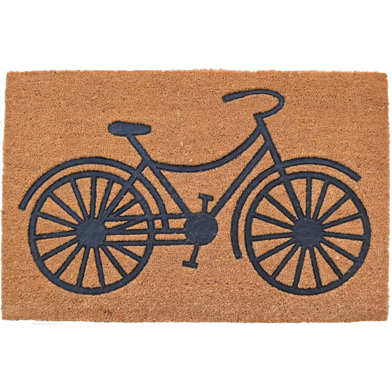 Embossed Coir Bicycle Outdoor Door Mat - Door Mat