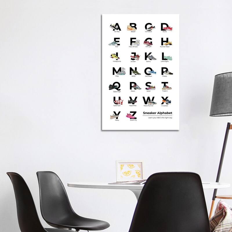 iCanvas "Sneaker Alphabet" by avesix Canvas Print - 40x26x1.5