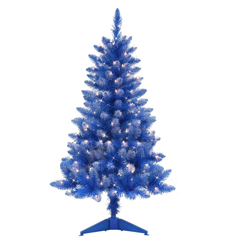 Puleo International 4' Pre-Lit Fashion Blue Artificial Christmas Tree - 4