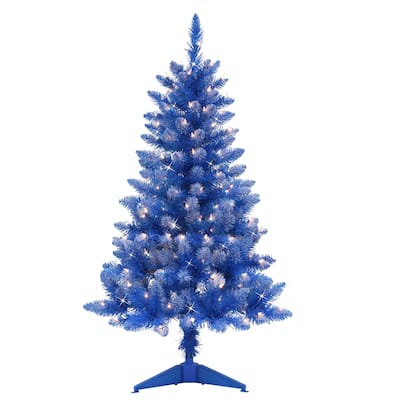 Puleo International 4' Pre-Lit Fashion Blue Artificial Christmas Tree - 4