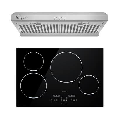 2 Piece Kitchen Appliances Packages Including 30" Induction Cooktop and 30" Under Cabinet Range Hood