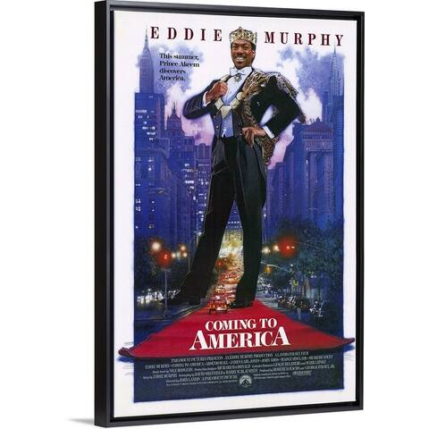 "Coming to America (1988)" Black Float Frame Canvas Art