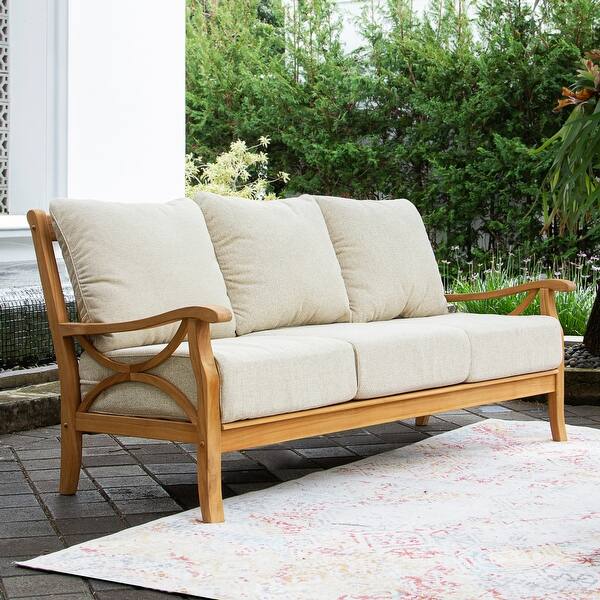 Cambridge Casual Lowell 5-piece Teak Wood Outdoor Conversation Set with cushion