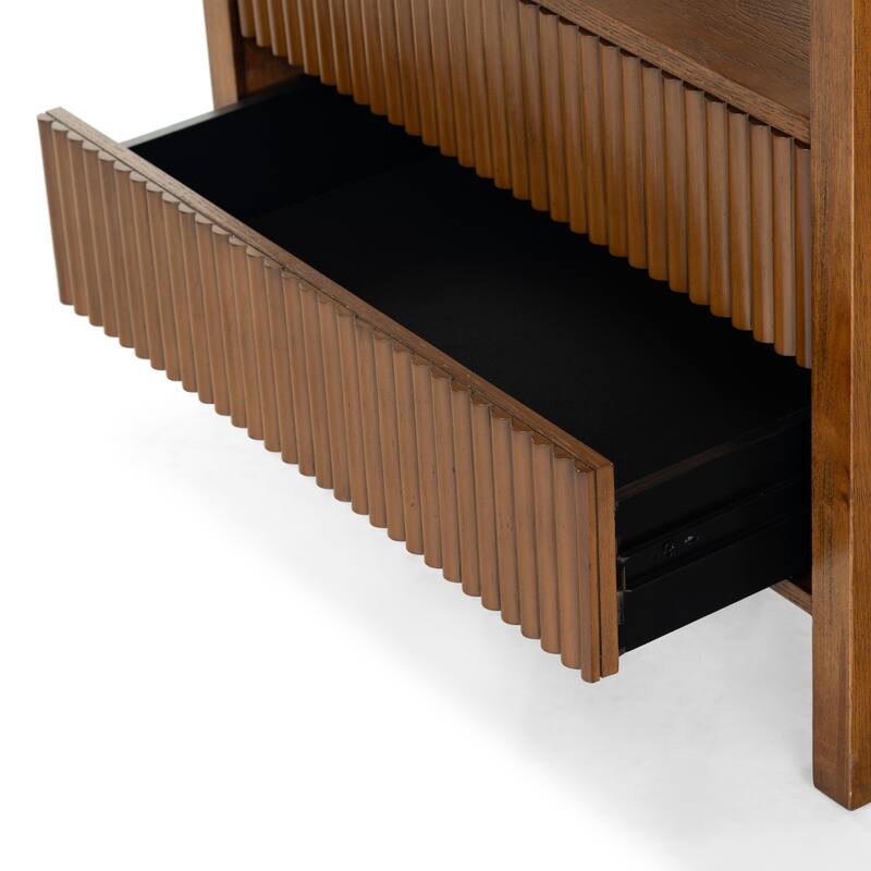 SAFAVIEH Couture Shelbie 2-Drawer Reeded Nightstand, Fully Assembled
