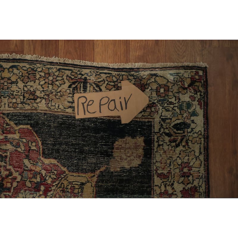 Hand Knotted Oriental 100% Wool Carpet Traditional Floral Red Kerman (Ravar) Area Rug - 5' 10'' X 3' 3''