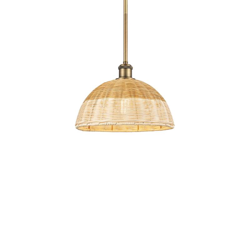 Innovations Lighting 516-1S-9-12 Bristol Natural II Pendant Bristol - Brushed Brass / Natural