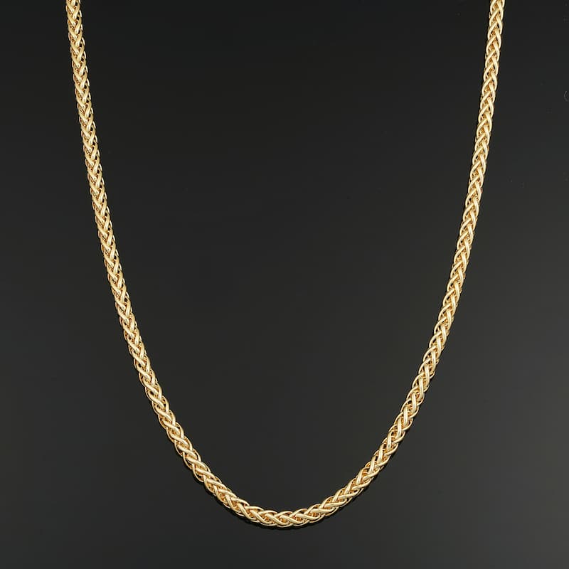 Solid 14k Yellow Gold Filled 4 mm Franco Necklace for Men and Women