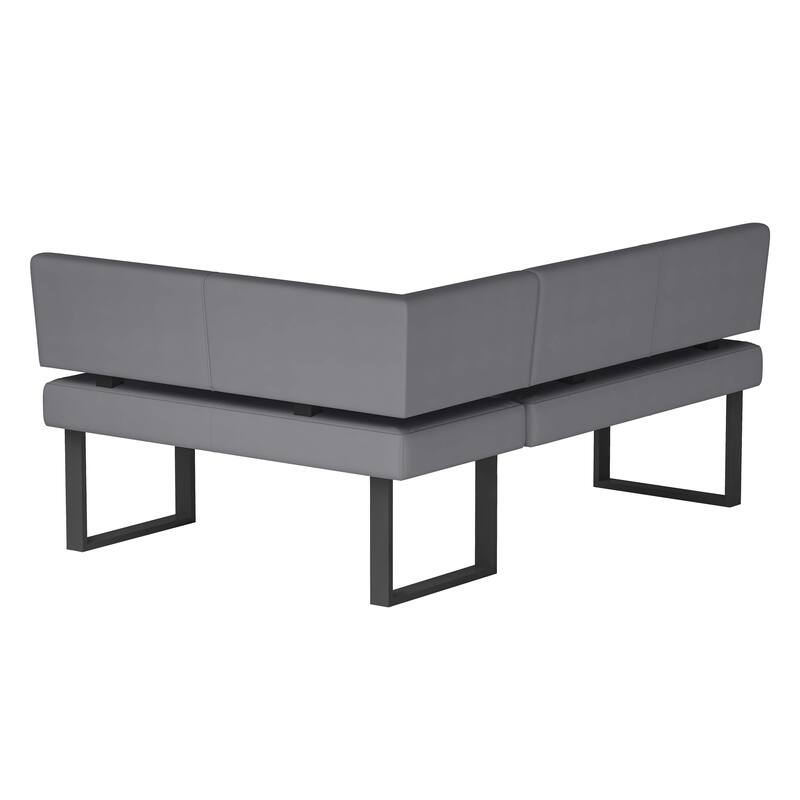 Somette Lillian 2-Piece Gloss Gray Dining Set with Dining Table & Nook