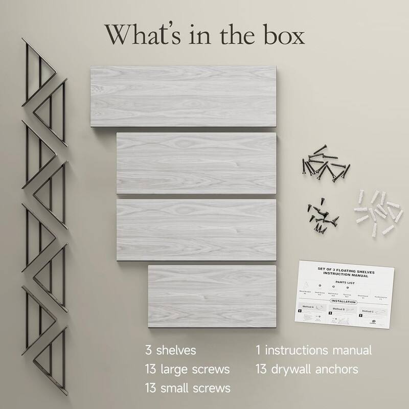 Wall Shelves for Bedroom Decor, Floating Shelves - 5.5"D x 16.5"W x 2.4"H