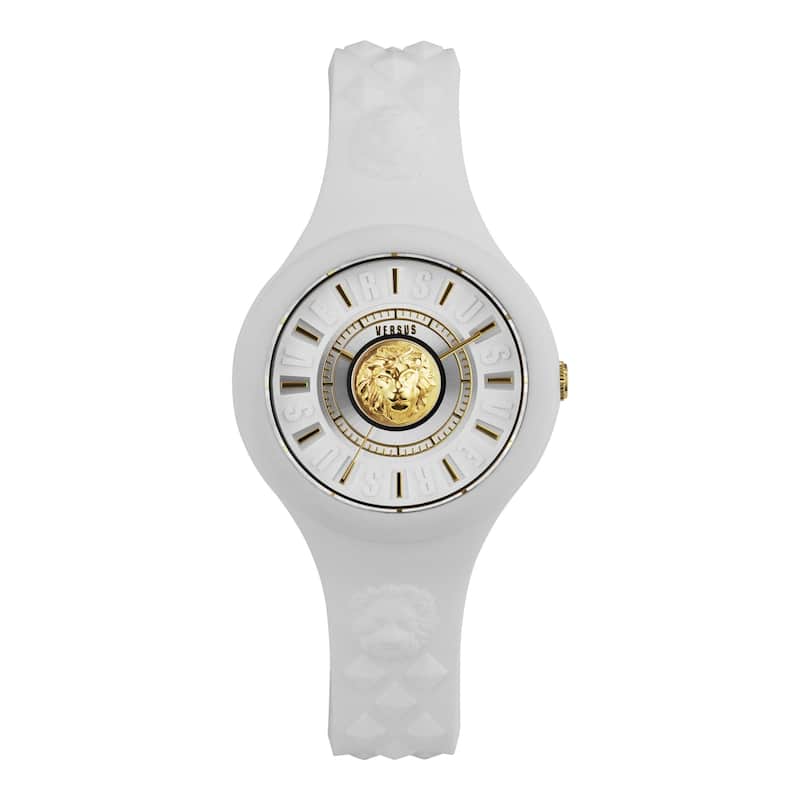 Versus Versace Fire Island Lion Strap Watch - White