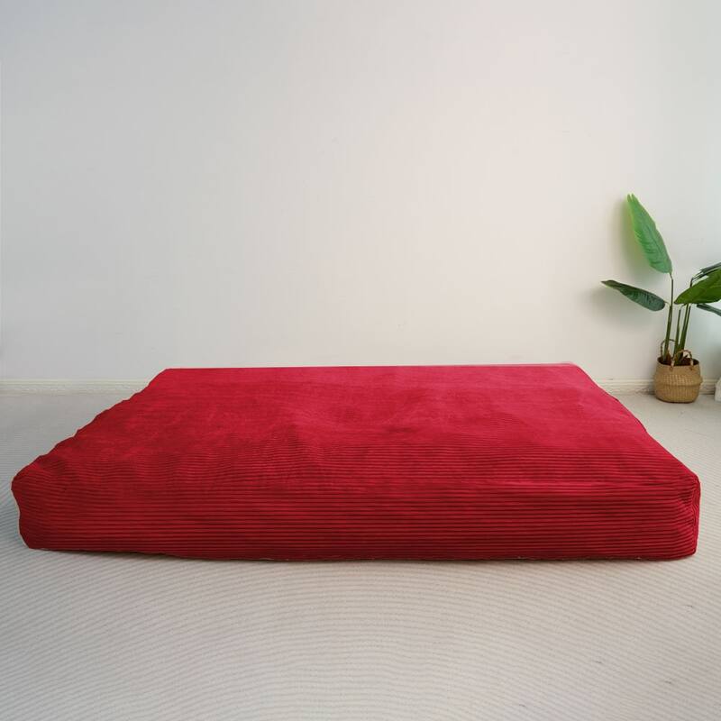Corduroy Bean Bag Chair, Convertible Chair Folds from Bean Bag to Bed