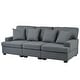 Upholstered 3 Seat Sofa, Couch with Removable Back and 4 Pillows - On ...