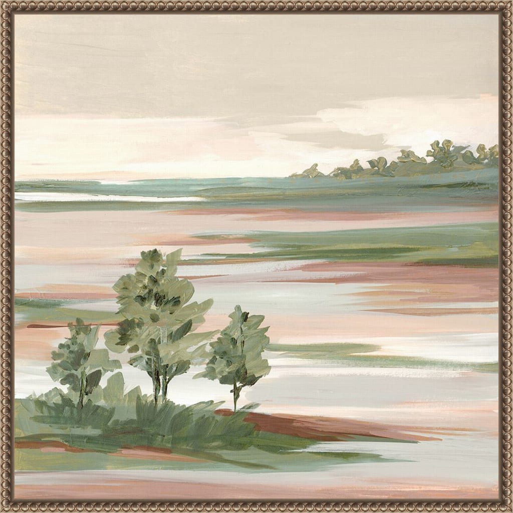 Quiet Marsh Under Soft Skies No. 1 by Lera Framed Canvas Wall Art Print