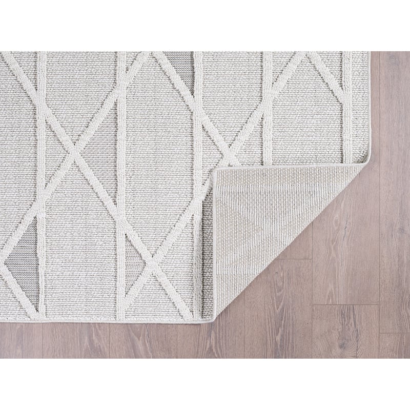 Domani Bella Modern Moroccan Trellis Textured Indoor / Outdoor Area Rug