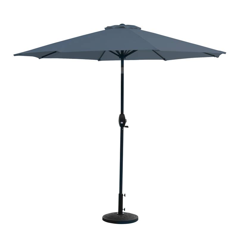 9 Ft Aluminum Patio Umbrella with Decorative Base