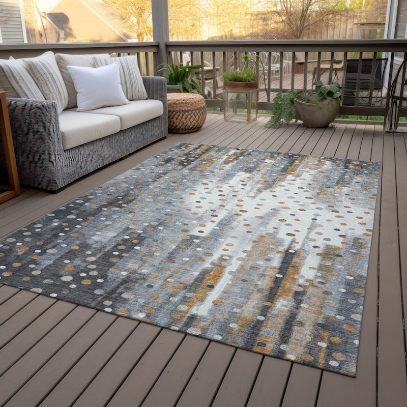 Machine Washable Indoor/Outdoor Modern Confetti Chantille Rug