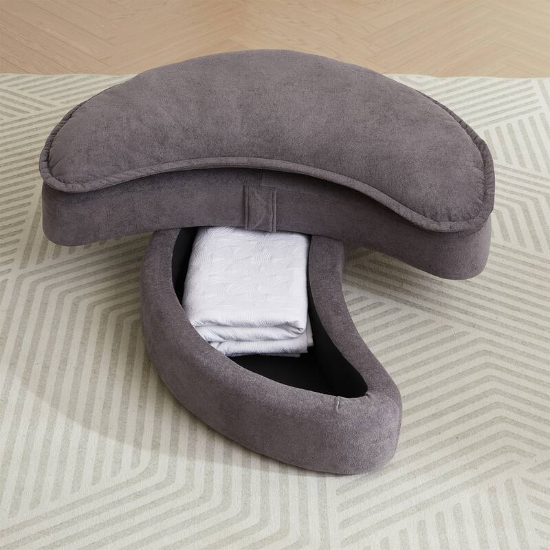 Swivel Accent Barrel Modern Sofa with Storage Ottoman