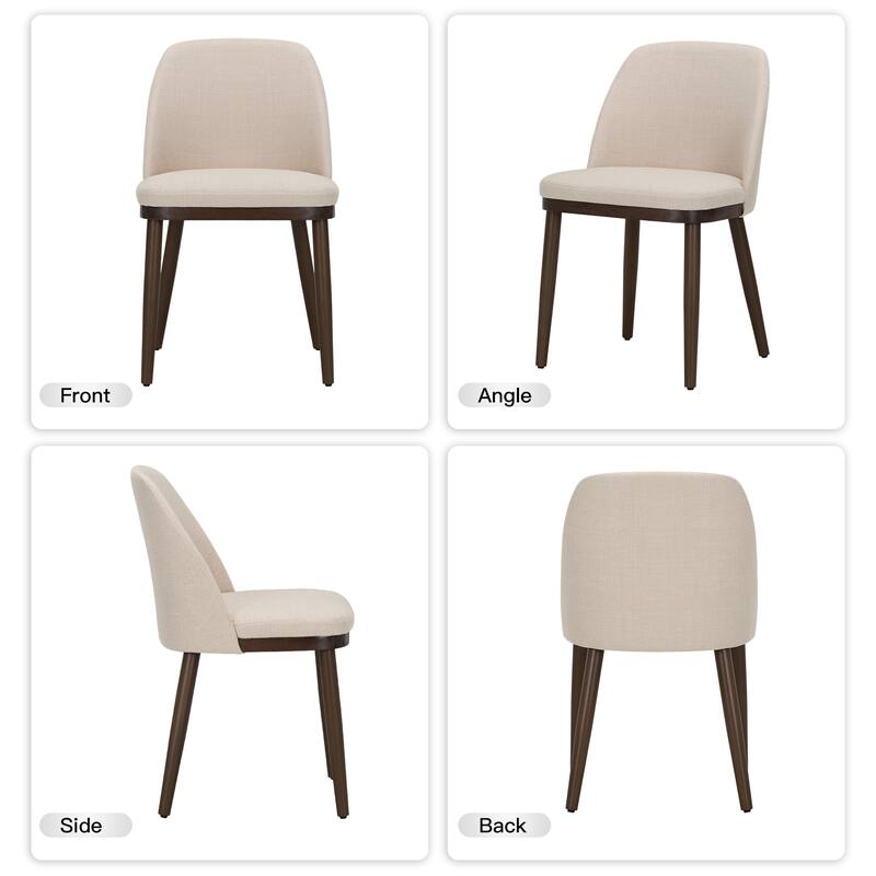 Set of 2 Upholstered Wood Dining Chairs for Dining Room, Restaurant