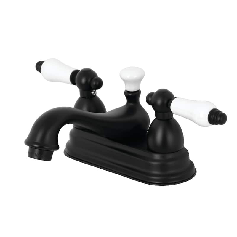 Kingston Brass Restoration Two-Handle 3-Hole Deck Mount 4 in. Centerset Bathroom Faucet